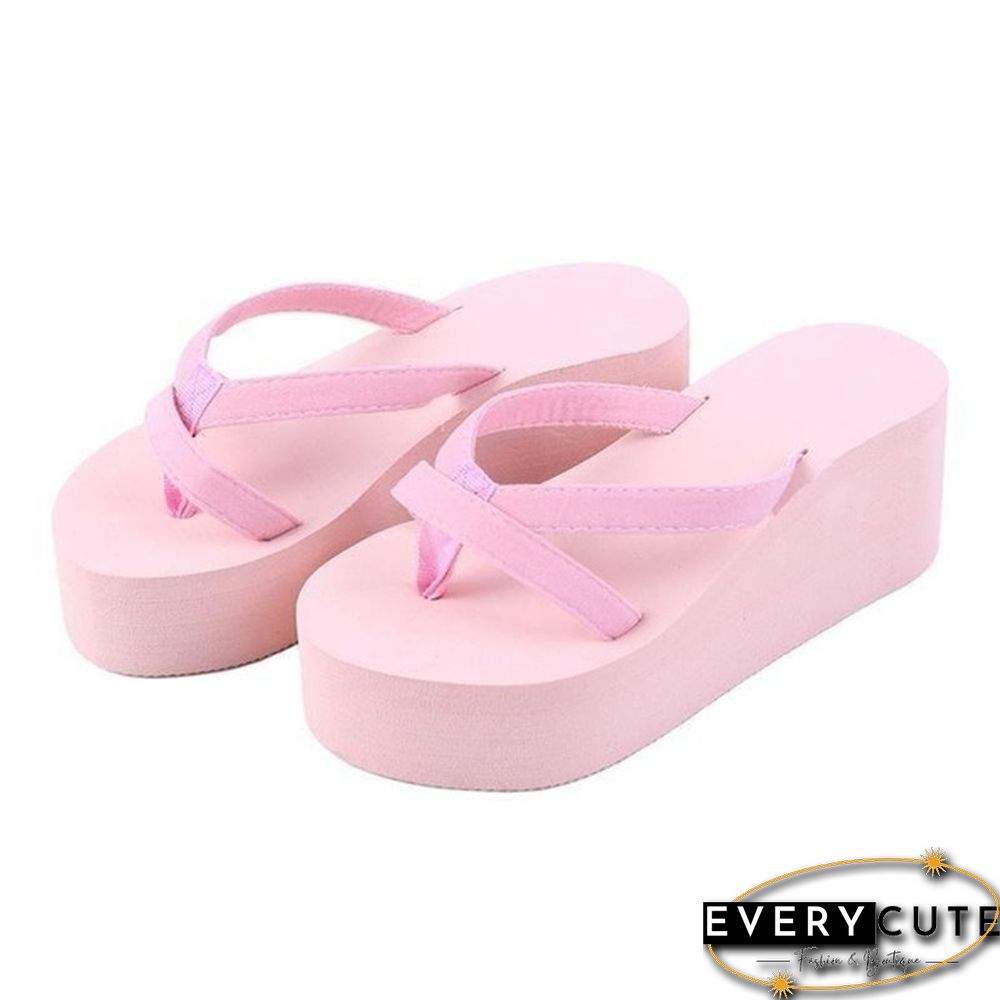 Women Casual Fashion Wedges Flip Flops Outdoor Slippers For Summer Platform Shoes