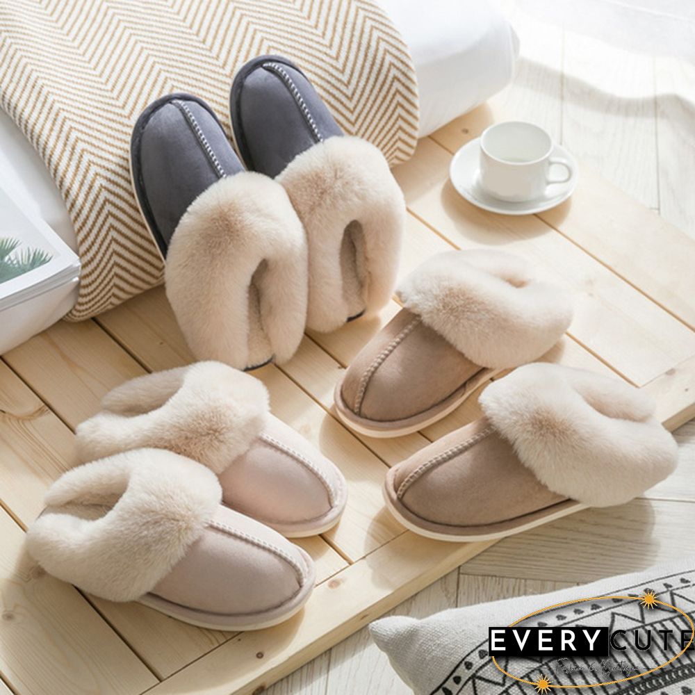 Fashion Women Winter Slippers Indoor Bedroom Lovers Couples Shoes Fashion Warm Shoes Flat Flat Antiskid Slipper