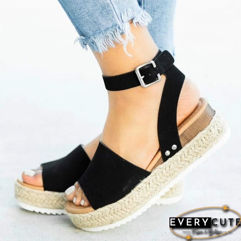 Women Fashion Casual Shoes Breathable Sandals Summer Ankle Strap Sandals Plus Size 35-43