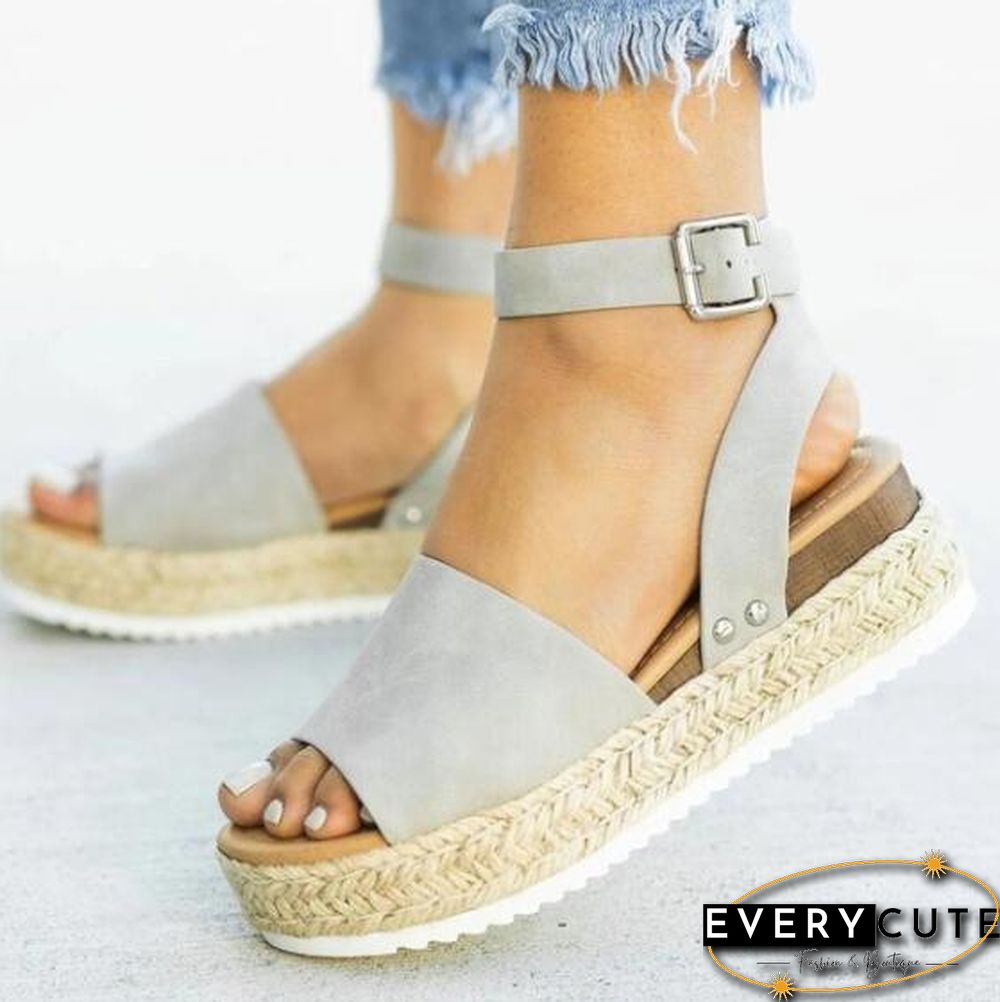 Women Fashion Casual Shoes Breathable Sandals Summer Ankle Strap Sandals Plus Size 35-43