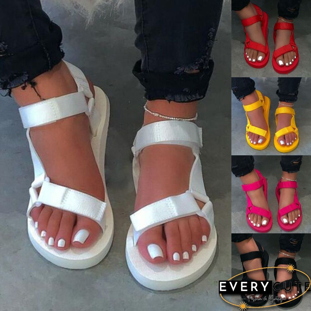 Casual Open-toe Women Sandals Non-slip Black Hook Loop Platform Sandals Shoe Female Summer Beach Shoes New