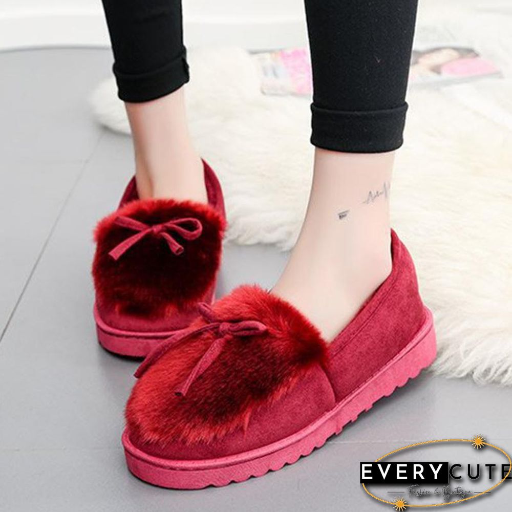 Womens Suede Flat Heel Daily Warm Shoes