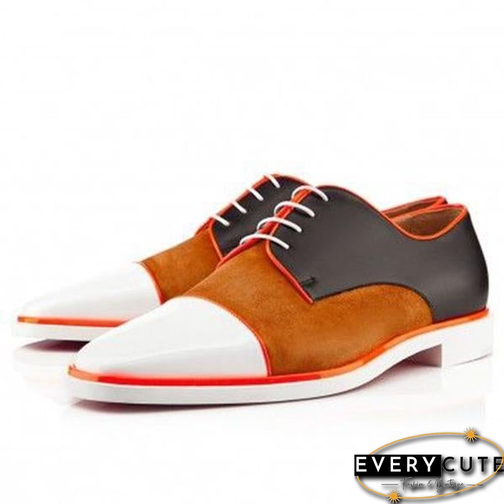 Stylish Color Matching Leather Shoes Oxford Shoes