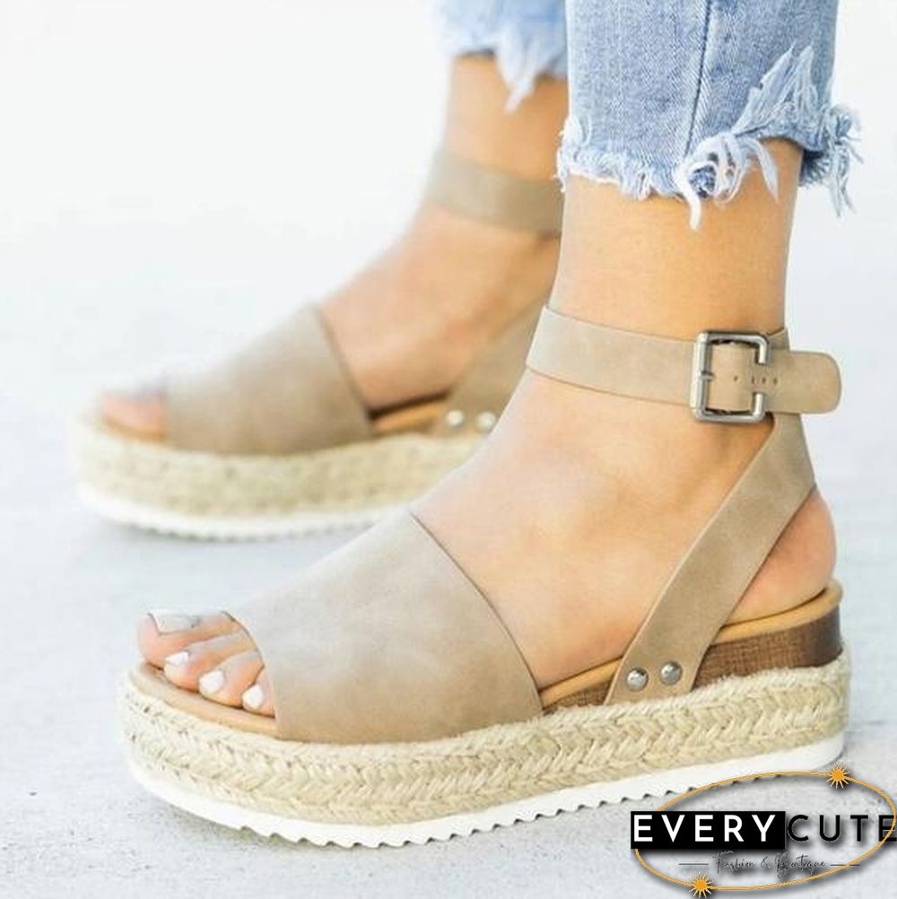 Women Fashion Casual Shoes Breathable Sandals Summer Ankle Strap Sandals Plus Size 35-43