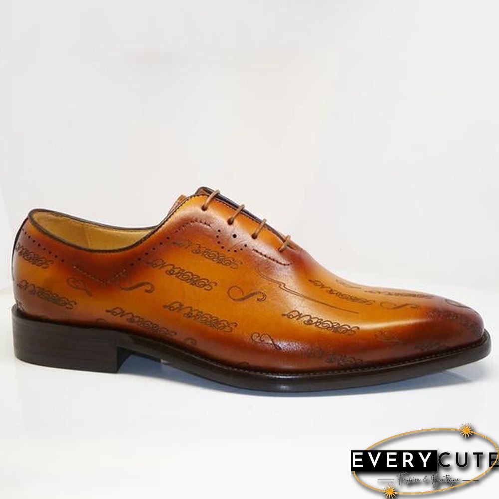 Special Symbol Carved Oxford Shoes