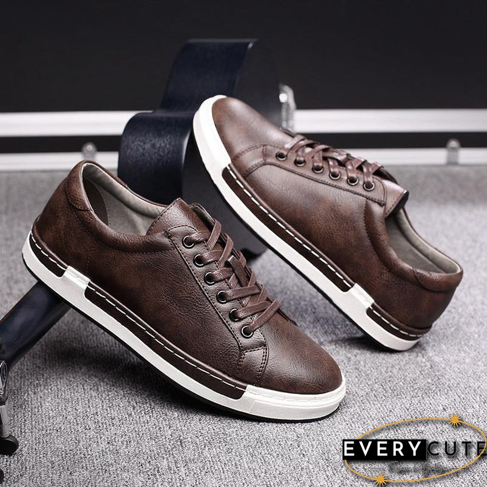 Casual Shoes Men Fashion Vintage Shoes Brown Brand Male Shoes Genuine Leather Men's Leisure Shoes