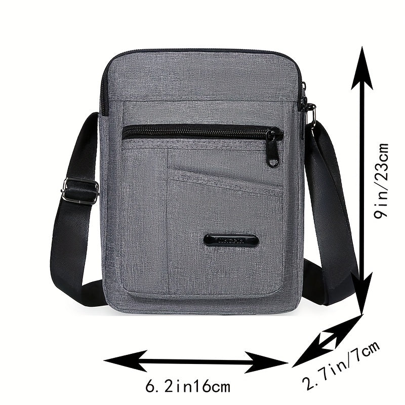 Men's Bag Shoulder Messenger Bag Casual Nylon Canvas Waterproof Backpack Mobile Coin Purse