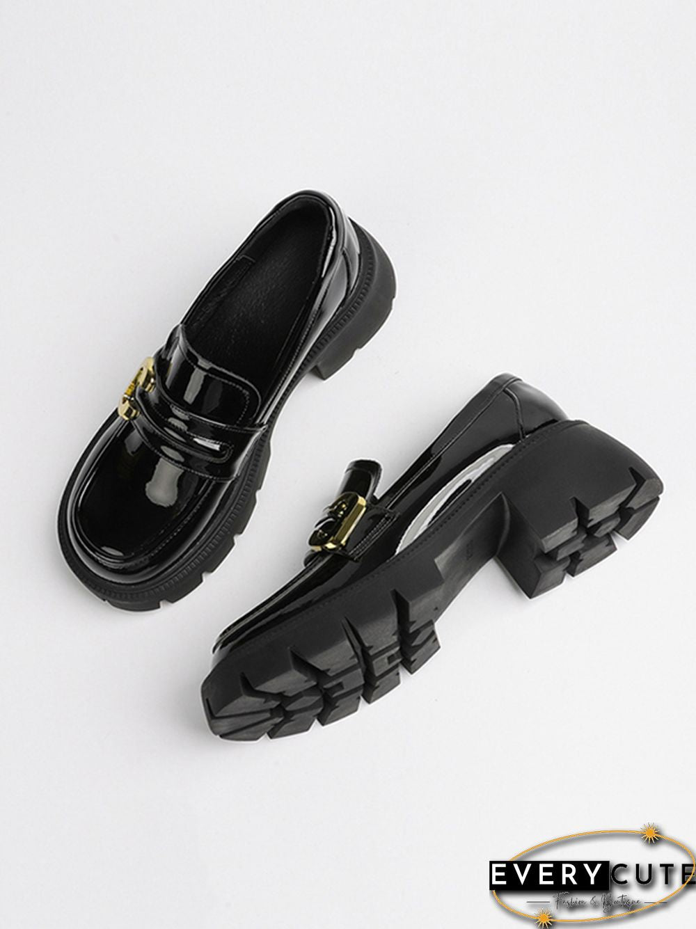 Round-Toe Split-Joint Loafers