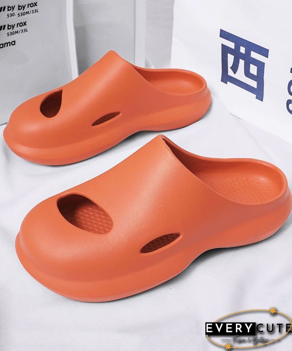 Comfy Orange Hollow Out Slippers Shoes For Women