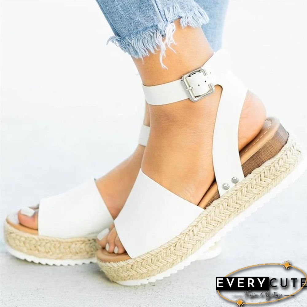 Women Fashion Casual Shoes Breathable Sandals Summer Ankle Strap Sandals Plus Size 35-43