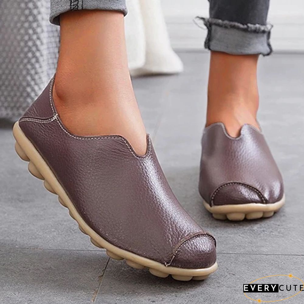 Owlkay Casual flat heel cow tendon low top shoes