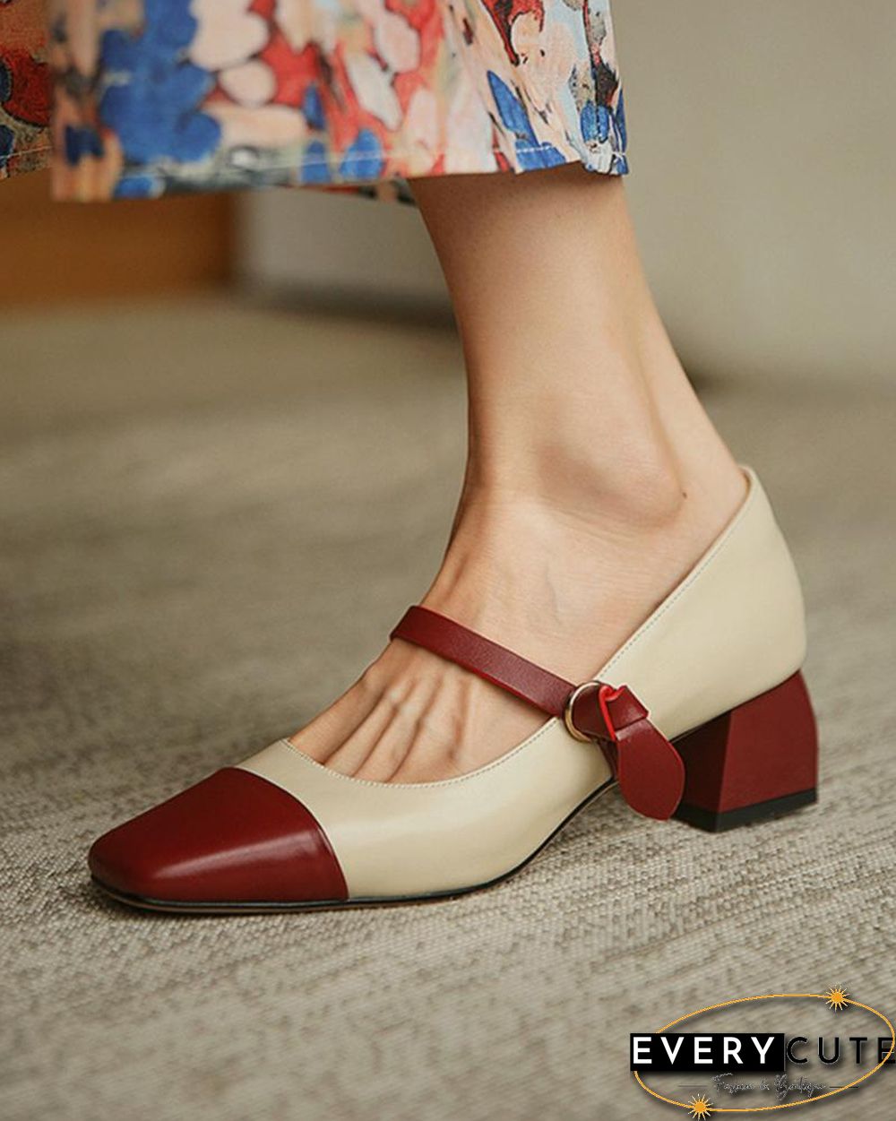 Square-toe Shallow Mouth Jenny Shoes