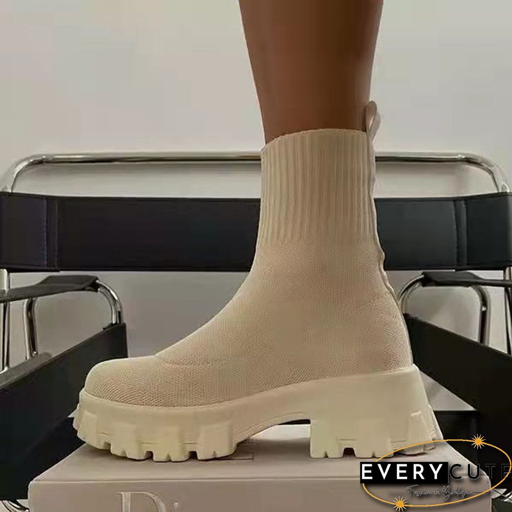 Sock Opening Platform High-Sole Casual Sneakers Shoes