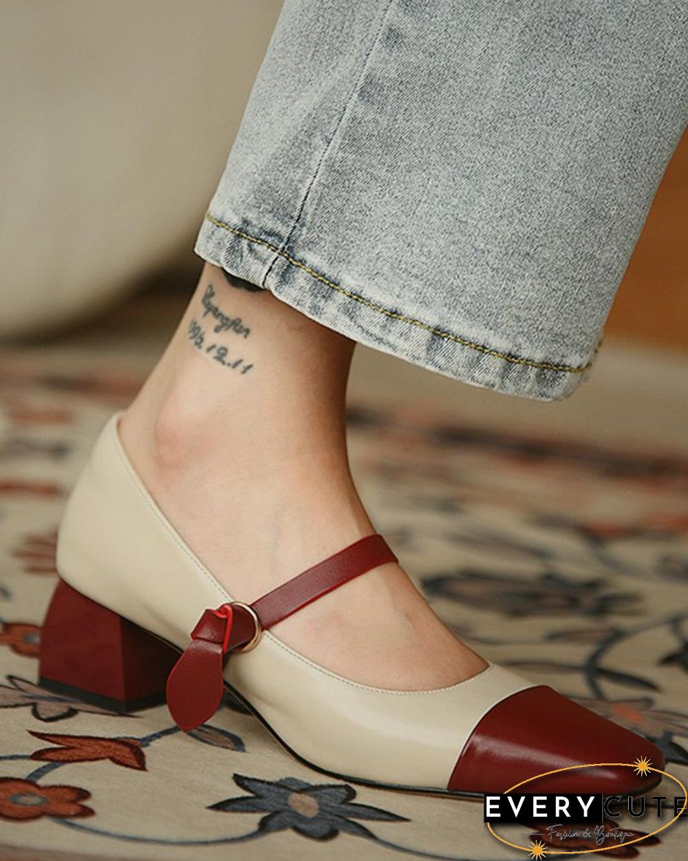 Square-toe Shallow Mouth Jenny Shoes