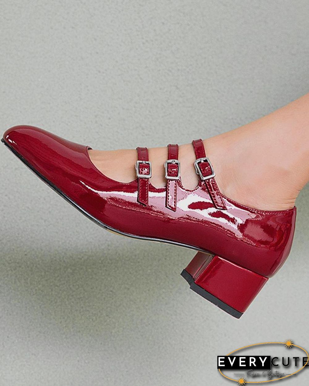 Polished Multi-Strap Mary Jane Shoes