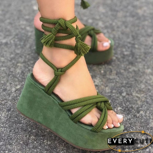 Women Gladiator Cross Tie Sandals Ladies Casual Open Toe Shoes Female Thick Bottom Platform Comfortable Flat Big Size