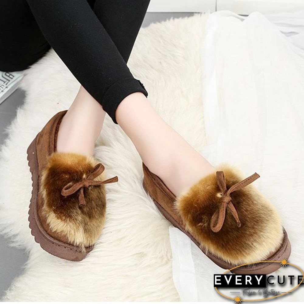 Womens Suede Flat Heel Daily Warm Shoes