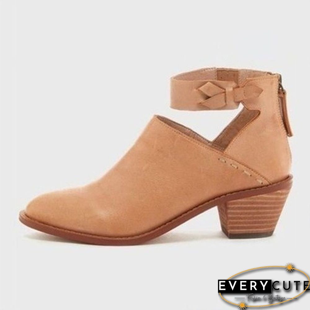 Spring and Autumn Summer Women Flat Shoes Oxford Shoes Boots  Leather Shoes Zipper Retro Short Boots Comfortable Ankle Boots Plus Size