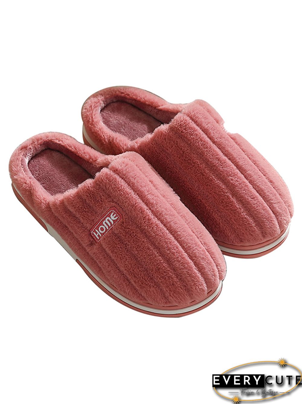 Indoor Warm Non-Slip Solid Color Slippers