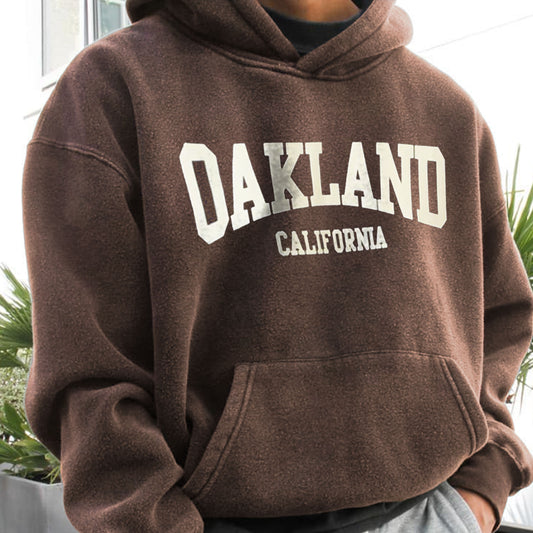 Retro Men's OAKLAND Casual Print Hoodie