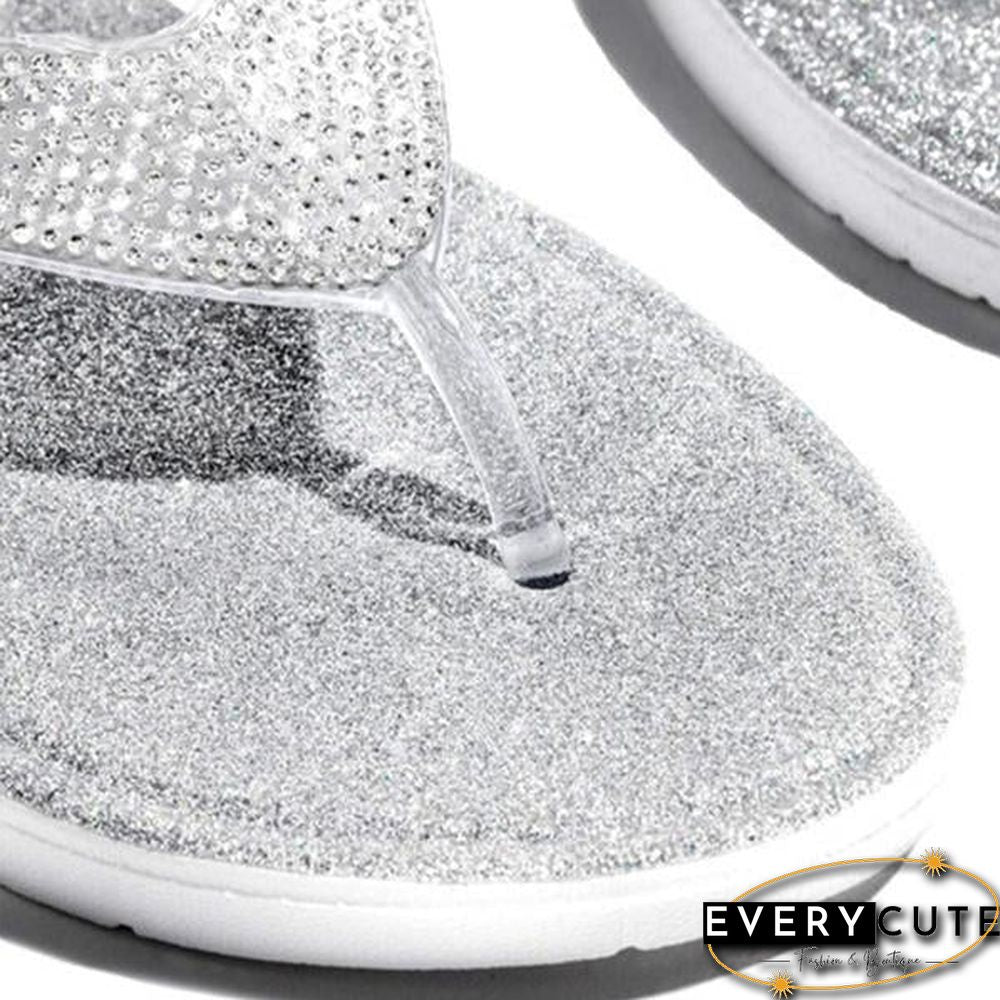 Women Casual Beach Flip Flops Slide Flash Bling Slippers