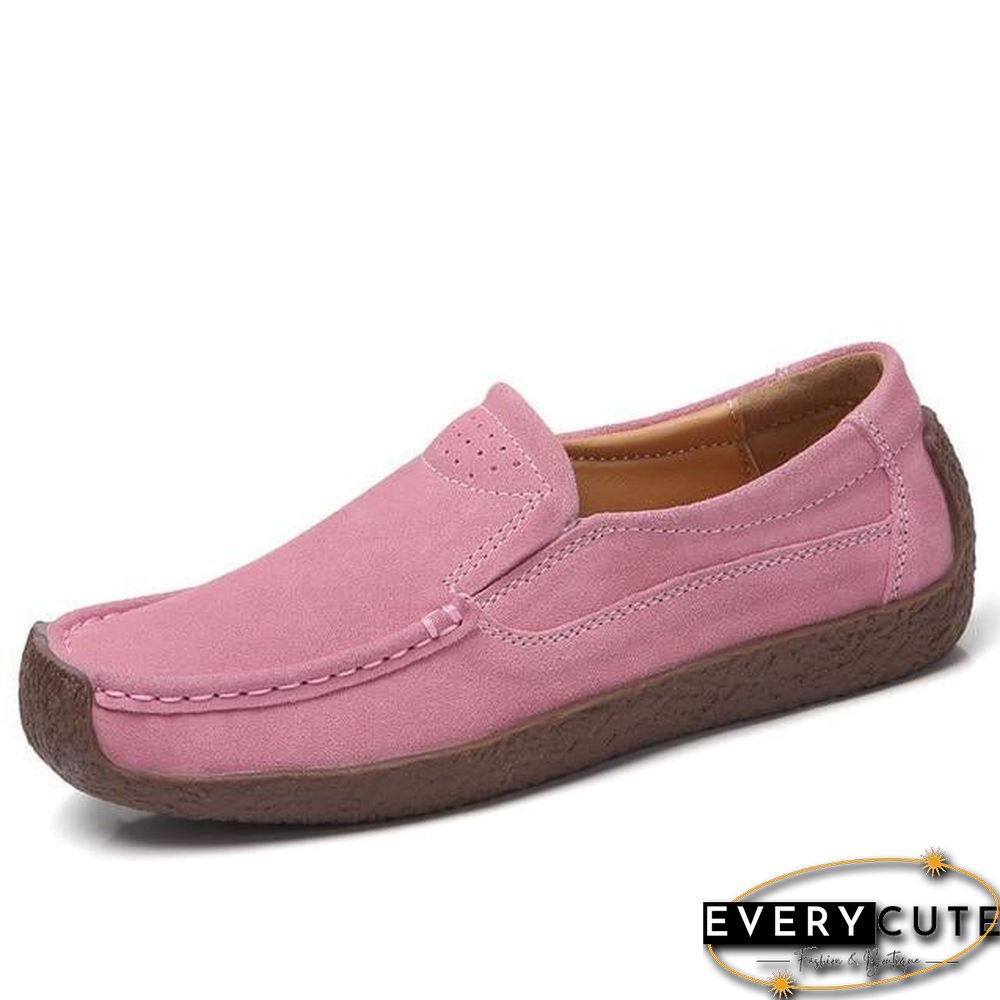 Women Moccasins Flats Genuine Leather Slip On Suede Loafers Shoes