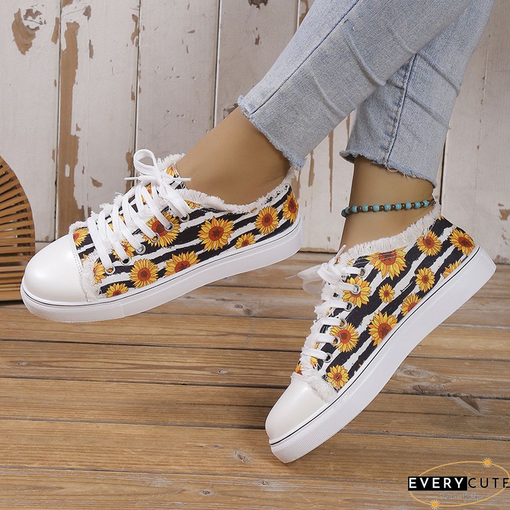 Halloween Yellow Casual Daily Patchwork Printing Round Comfortable Shoes