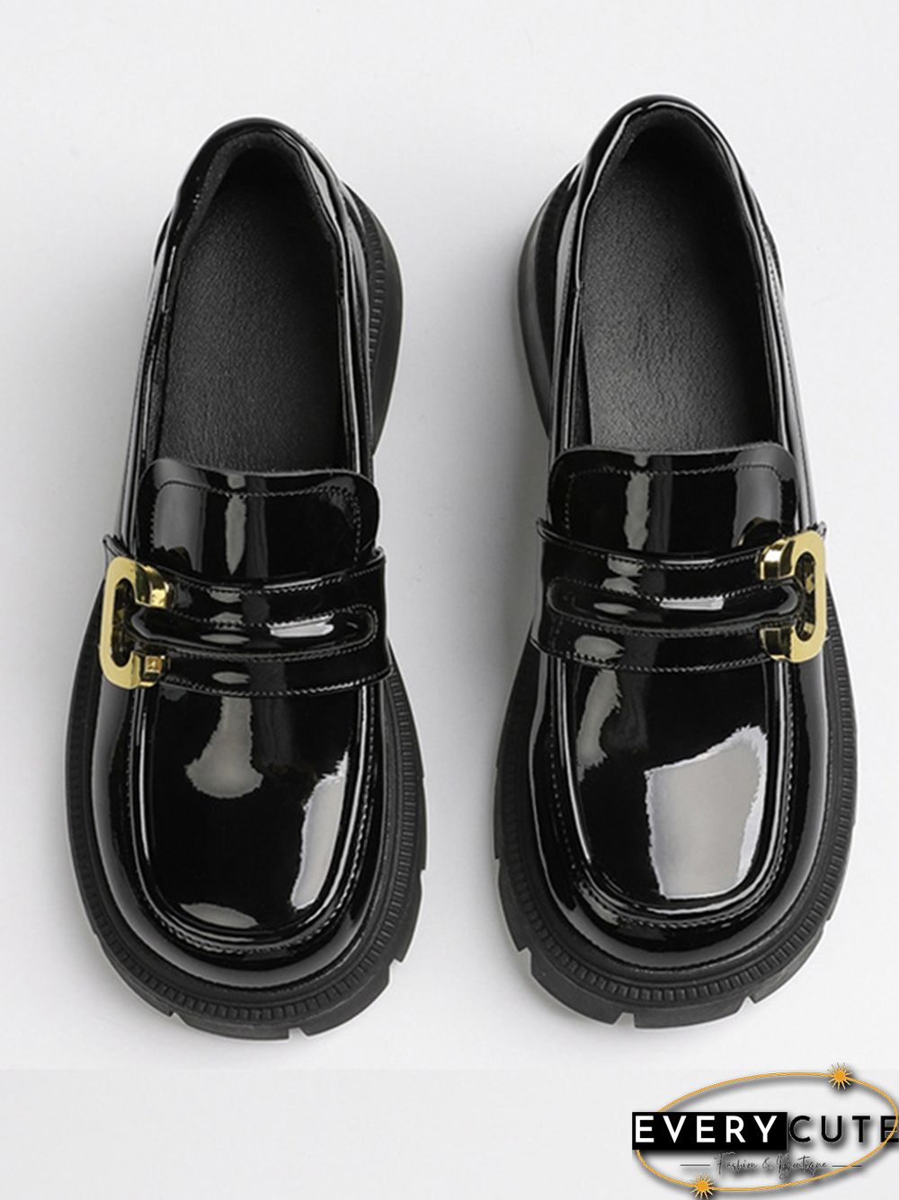 Round-Toe Split-Joint Loafers