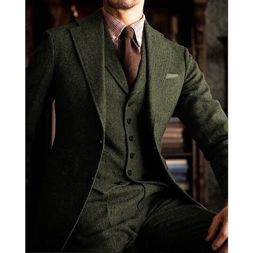 Warmmeta mens fall fashion New Suit Men's Suit Three-Piece Slim Fit Business Banquet Best Man Suit Bridegroom Wedding Suit