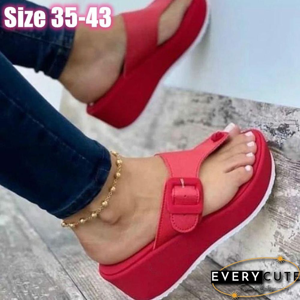 Women Wedges Sandals Summer Casual Clip Toe Flip Flops Women Platform Slipper Beach Sport Sandals Light Comfort Shoes Woman