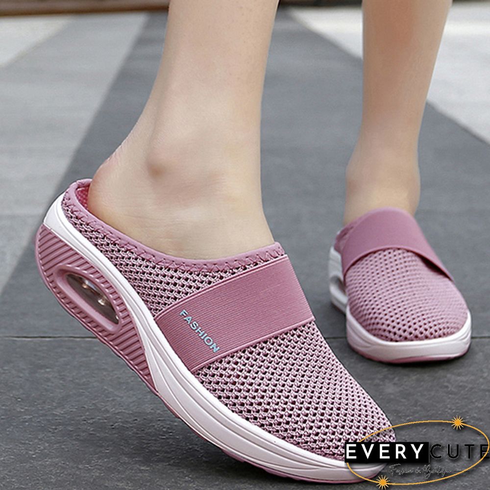 Women Sandals Fashion Wedges Platform Shoes Female Slides Slippers Breathable Mesh Lightweight Ladies Footwear