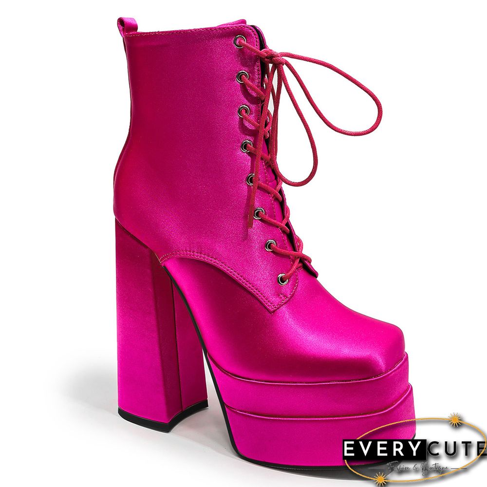 Fashion Super High Thick Heel Mid-calf Boots