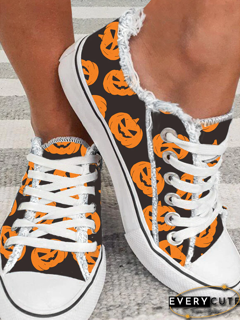 Halloween Pumpkin Pattern Canvas Shoes