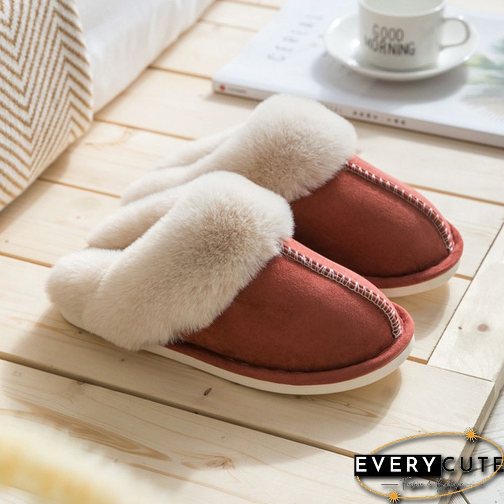 Fashion Women Winter Slippers Indoor Bedroom Lovers Couples Shoes Fashion Warm Shoes Flat Flat Antiskid Slipper