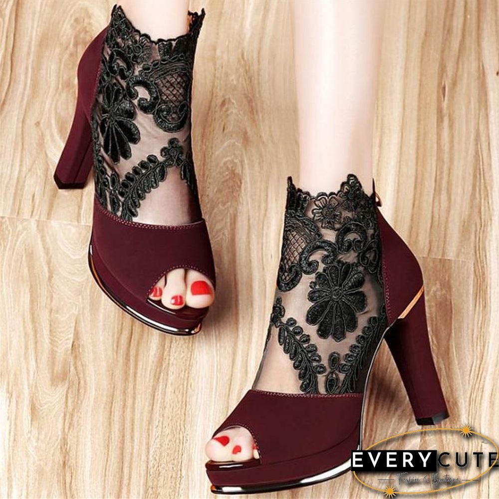 Sexy Prom Wedding Women Pumps Shoes With Coarse Heels