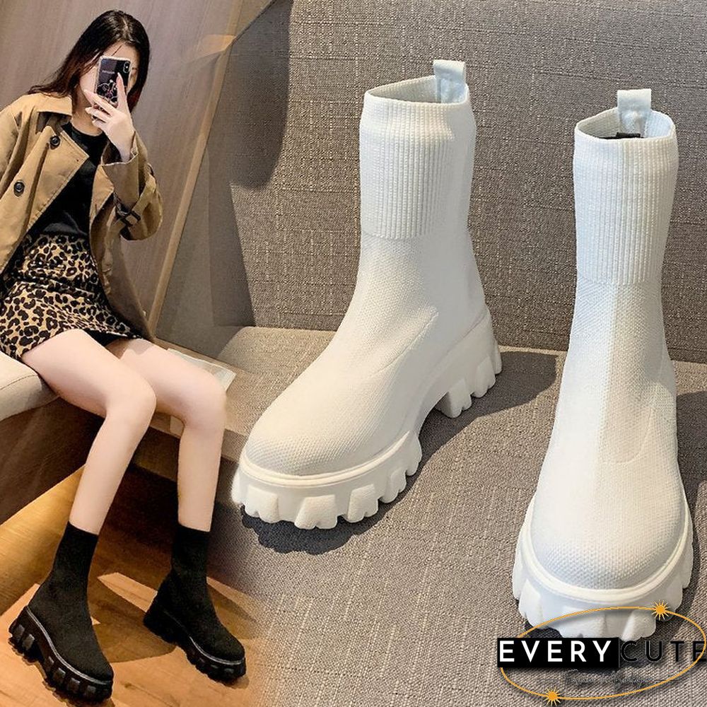 Sock Opening Platform High-Sole Casual Sneakers Shoes