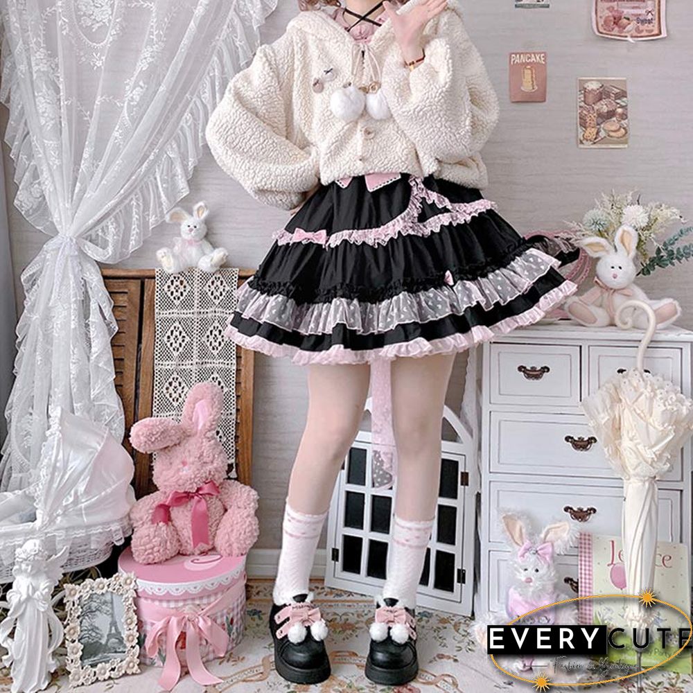 Platform Bow Knot Plush Lolita Mary Janes Shoes