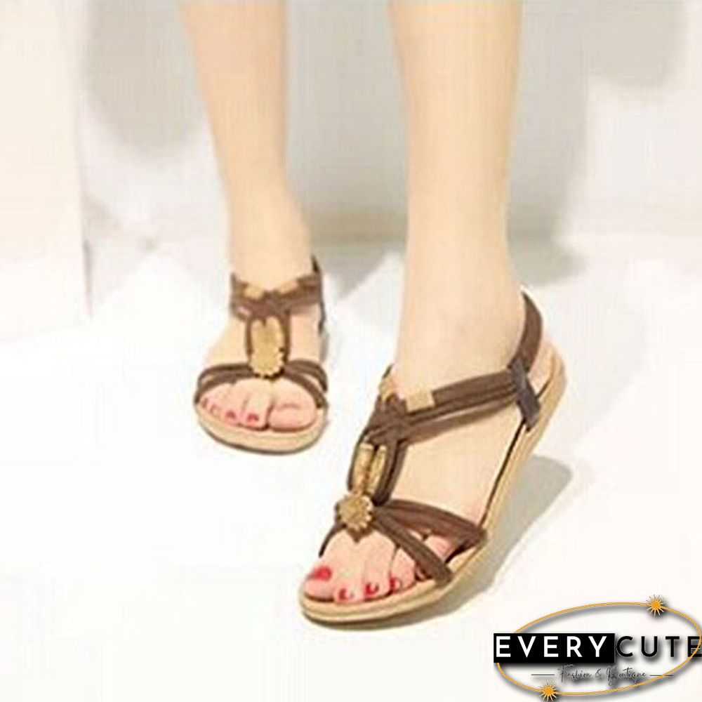 Woman Sandals Summer Woman Shoes Flip Flops Woman Beach Shoes Gladiator Beads Sandals Lady Low Heel Sandals Footwear