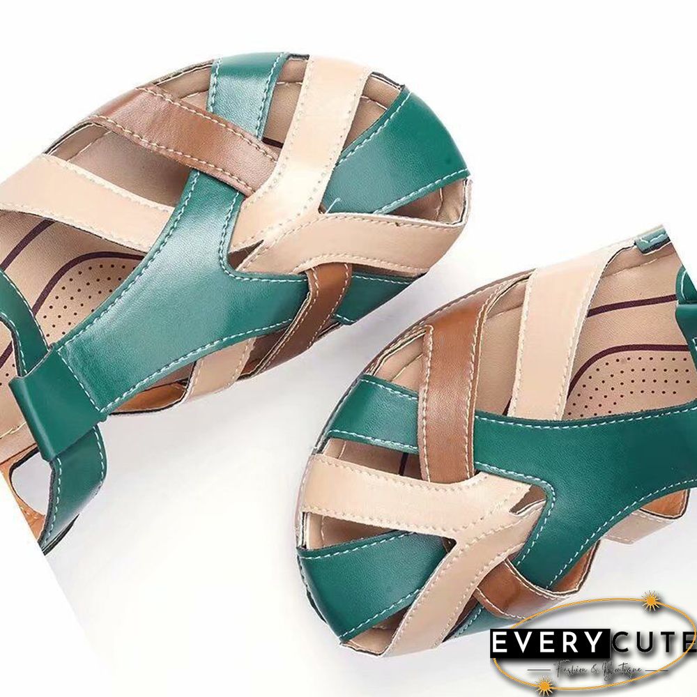 Women Sandals Mix Color Heels Sandals Summer Shoes Woman Gladiator Wedges Chaussures Femme Casual Chalas Mujer Platform Shoes