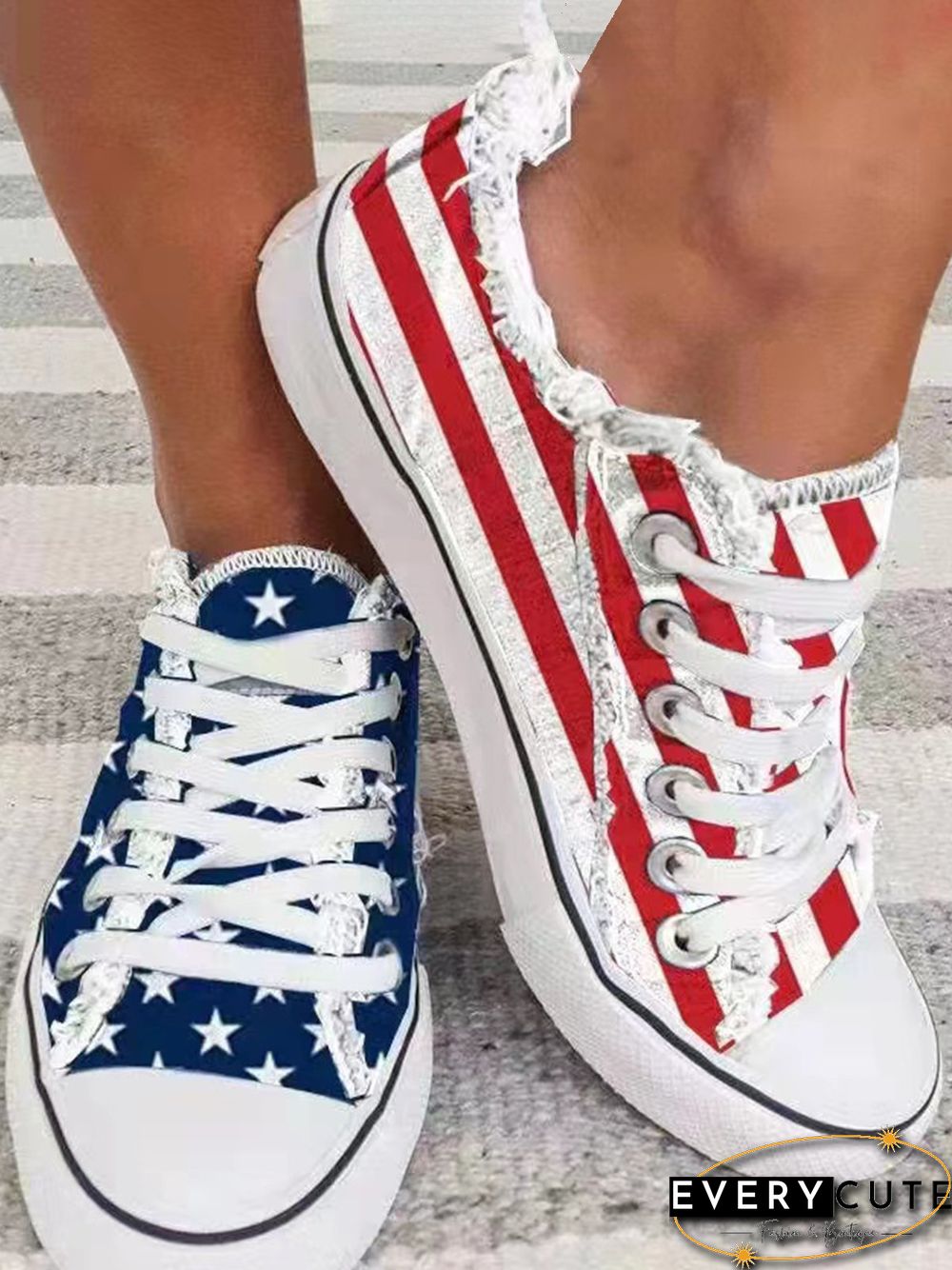 American Independence Day Flag Commemorative Canvas Shoes