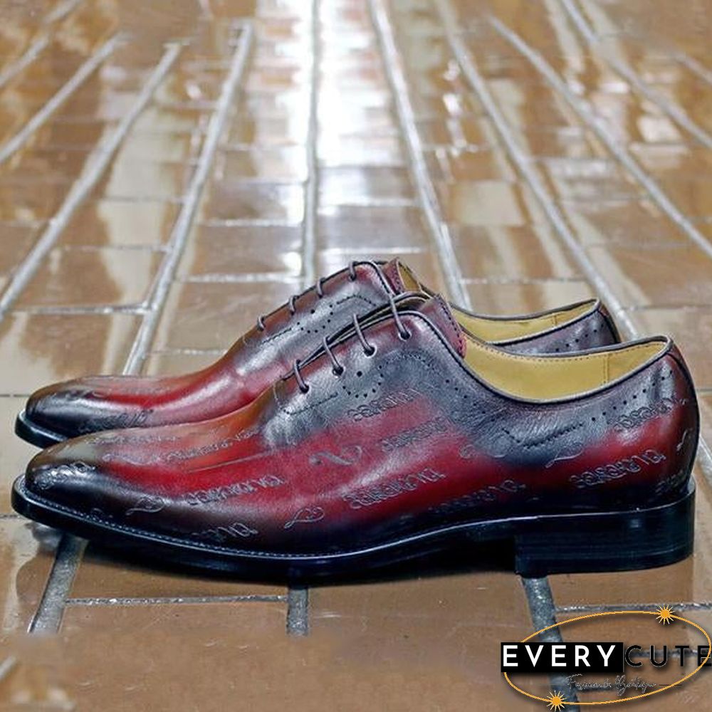 Special Symbol Carved Oxford Shoes