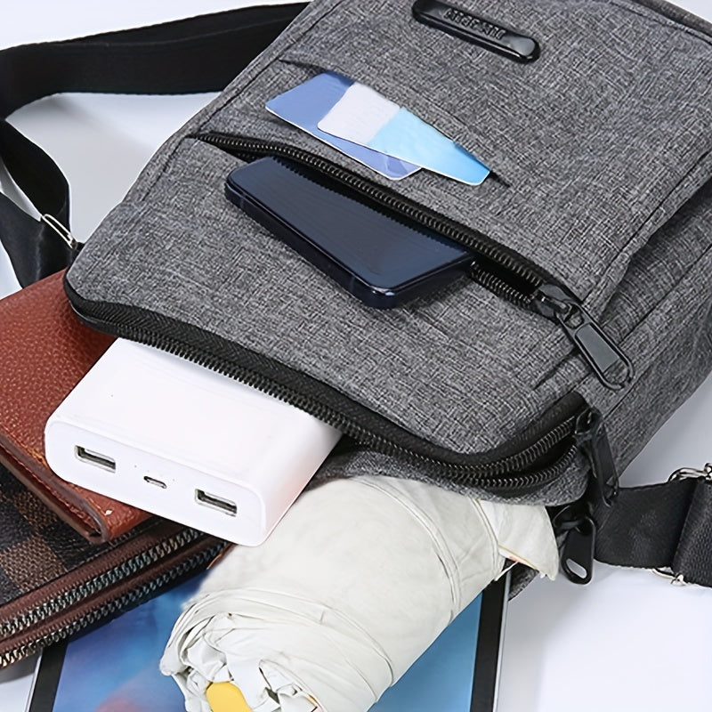 Men's Bag Shoulder Messenger Bag Casual Nylon Canvas Waterproof Backpack Mobile Coin Purse