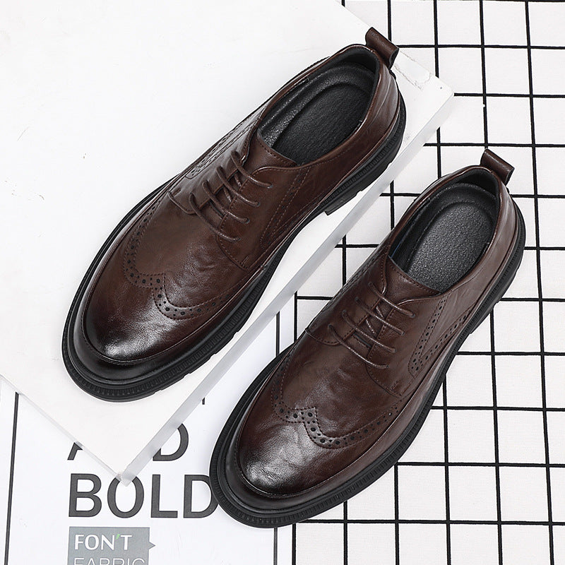 Classic Genuine Leather Brogues Derby Shoes