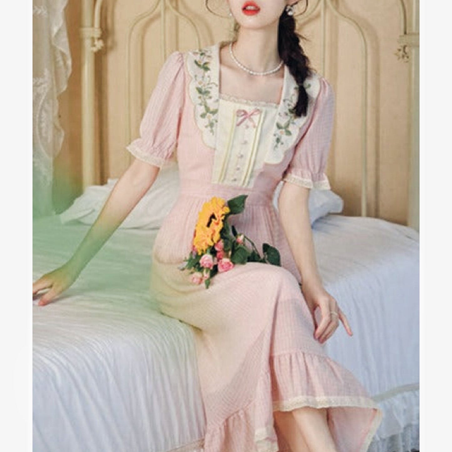 Petal Dew Vintage Academia Aesthetic Dress