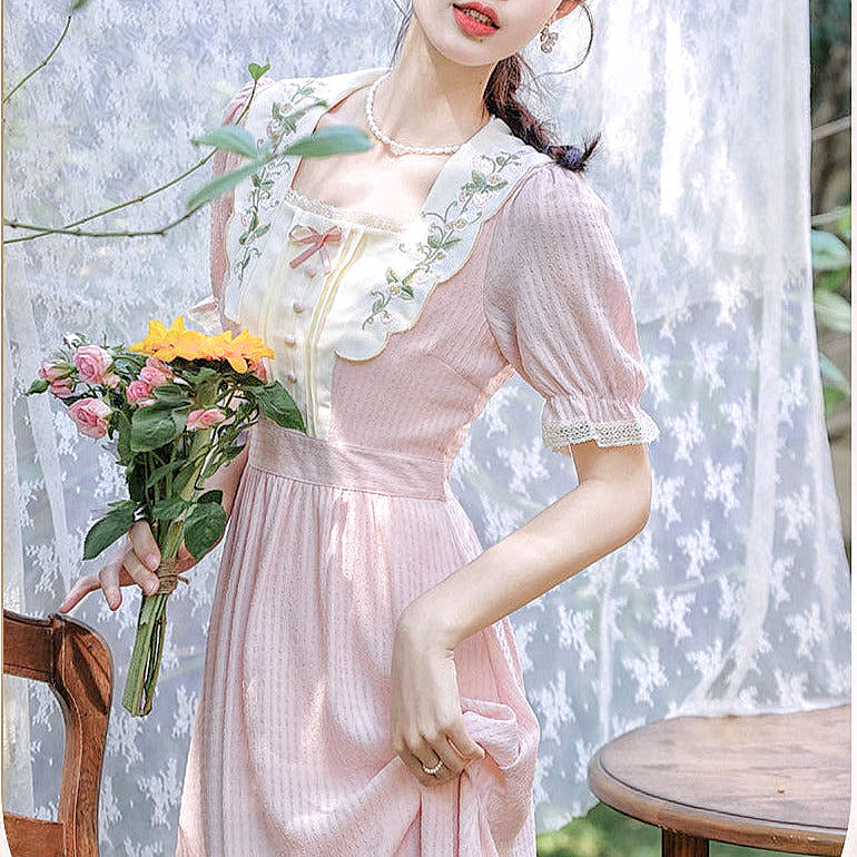 Petal Dew Vintage Academia Aesthetic Dress