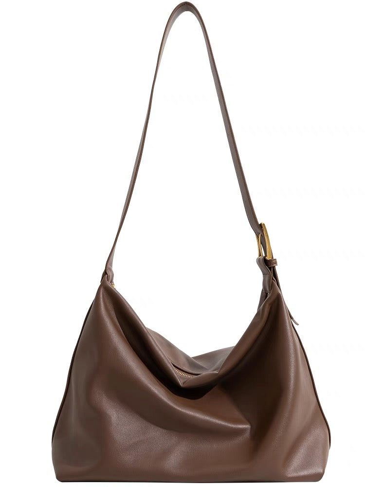 Aly Solid Color Faux Leather Handbag