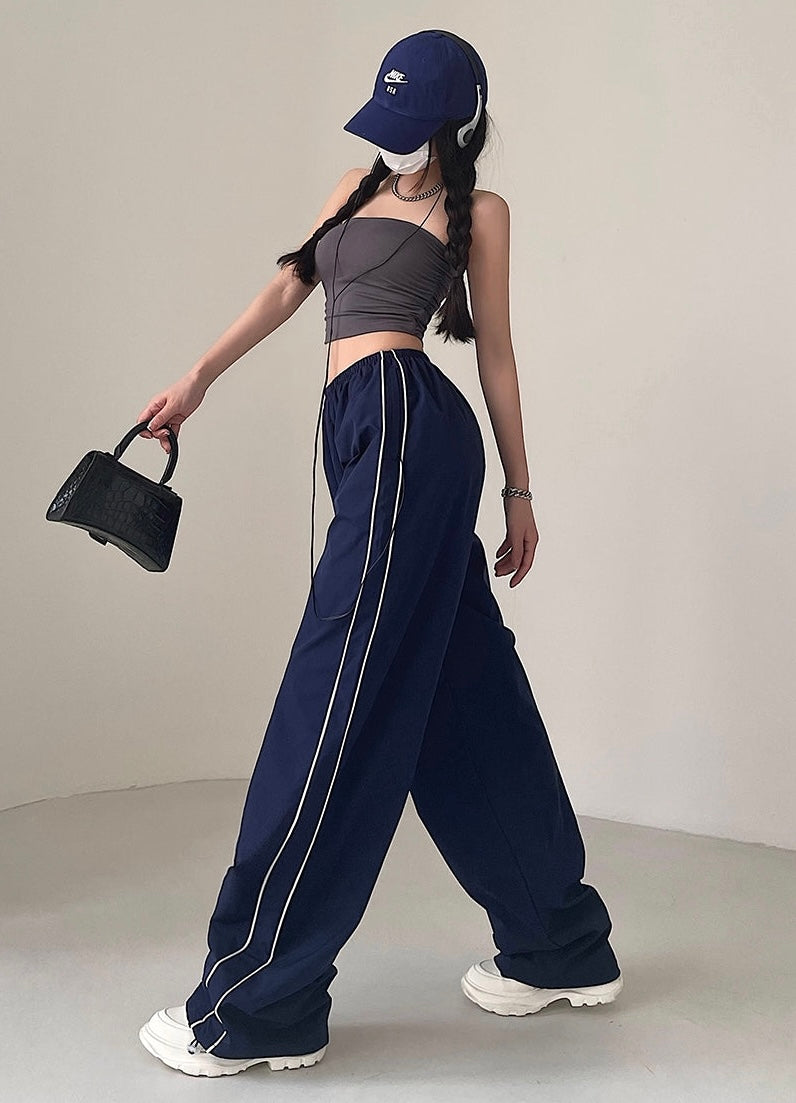 Richard Side Stripe Baggy Loose Solid Color Pants