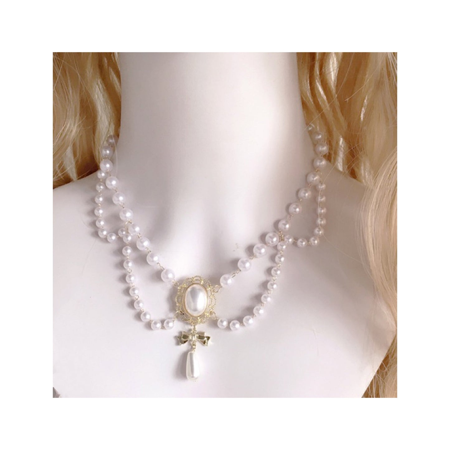 Josephine Pearl Necklace+Dress Set - Romantic Royalcore Princess Dress