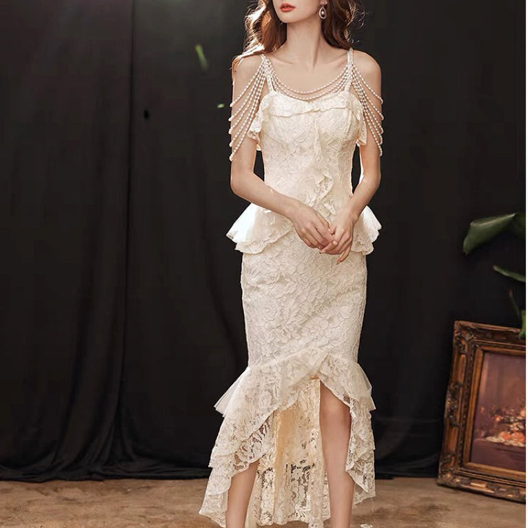 Baroque Pearl Royalcore Statement Dress