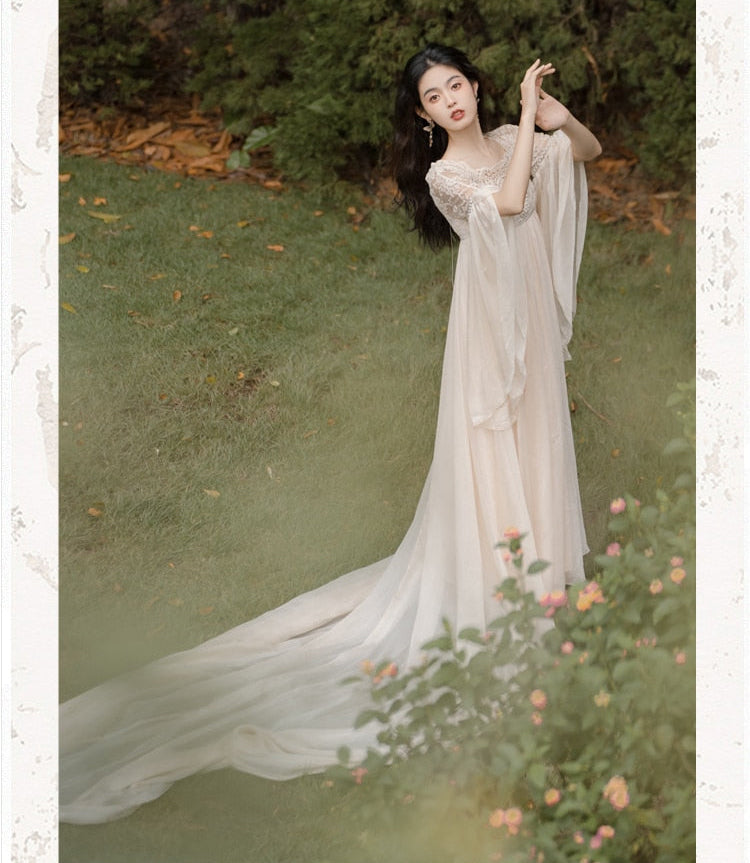 Secret Love Ceremony Romantic Royalcore Long Train Dress